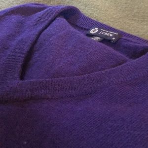 JCrew men’s merino wool v-neck sweater in purple